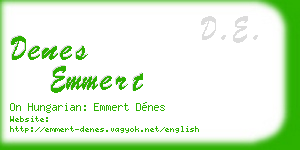 denes emmert business card
